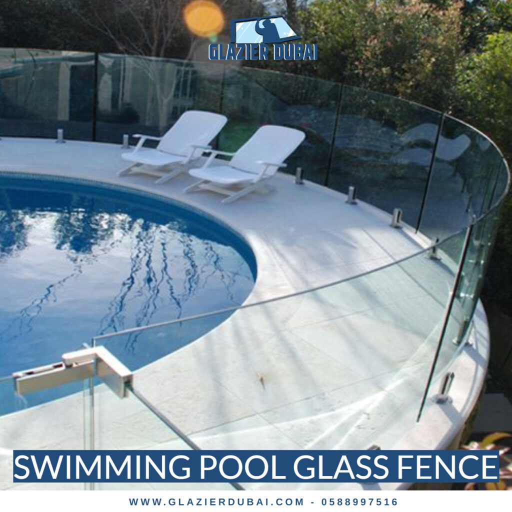 Swimming pool glass fence